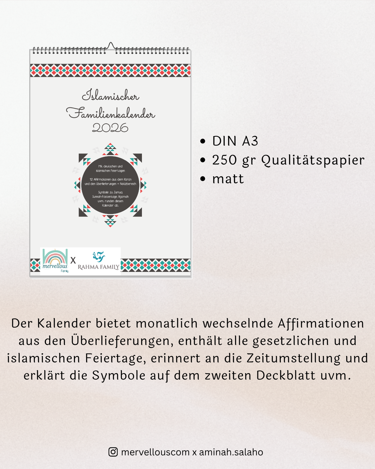 Islamischer Familienkalender 2026